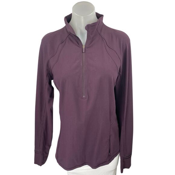 Lululemon Women's Purple Long Sleeve Quarter Zip Workout Athletic Top Size 10 - Picture 1 of 3